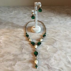 NWT Emerald & Pearls Fashion Jewelry Set